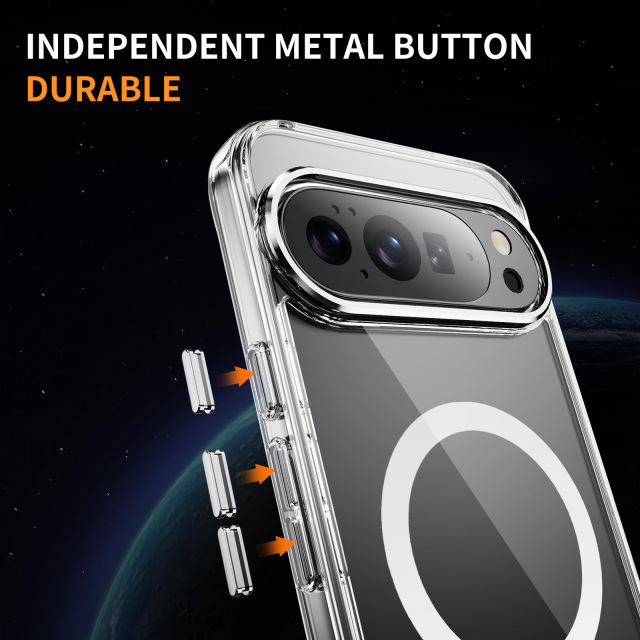 Strong Magnetic Case with Bracket Transparent Cover Anti-yellowing Shockproof  Case  TPU and  Acrylic Case for Pixel 10 Pro XL
