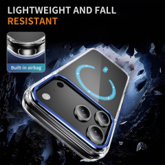 Transparent Wireless Charging  Case Clear Magnetic Cover Anti-yellowing Shockproof  Case TPU and Acrylic Case for IP17 PRO MAX