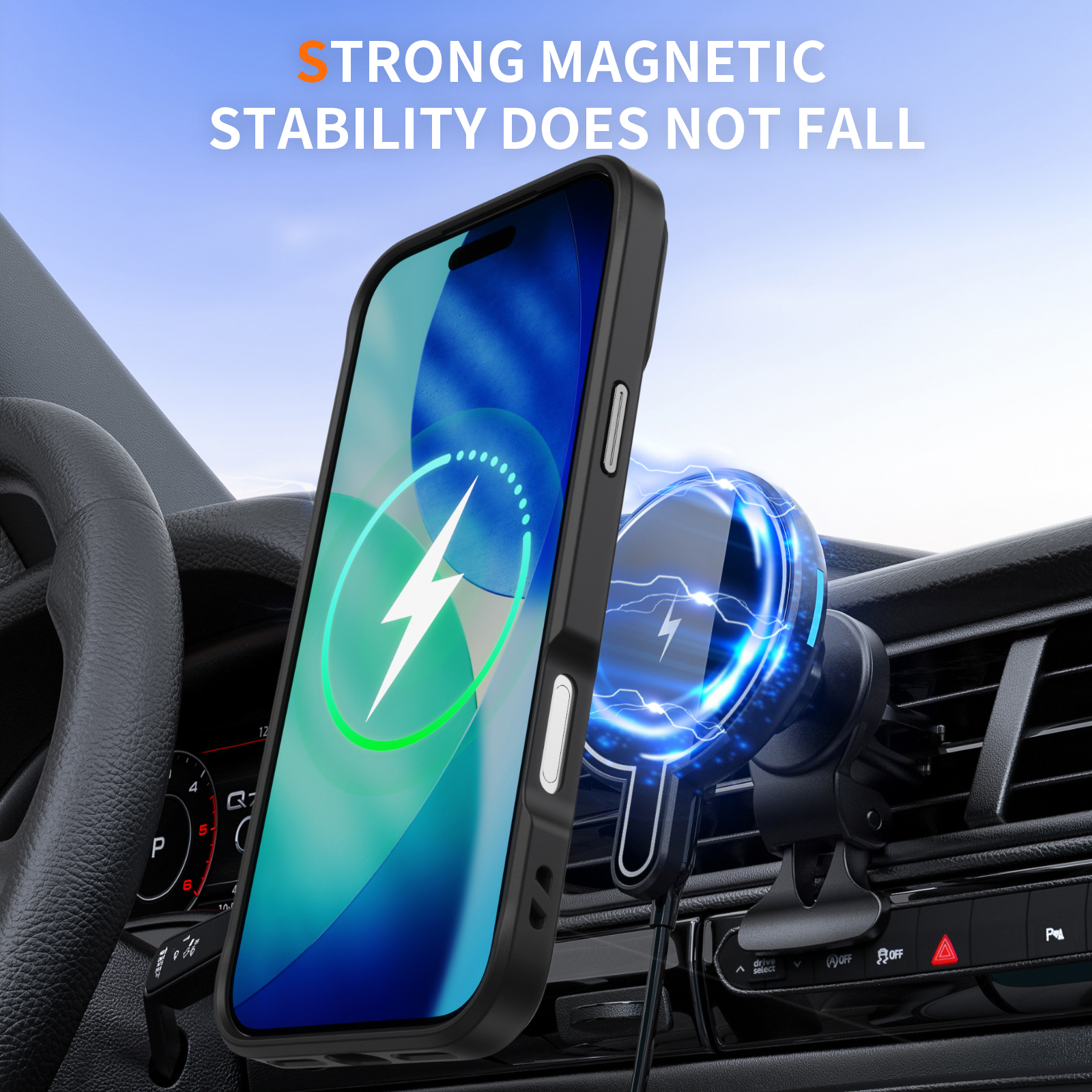 Transparent Magnetic Ring Triangle Bracket Case Clear Cover Anti-yellowing Shockproof  Case TPU + Acrylic Case for IP17 PRO MAX
