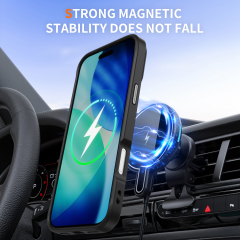 Transparent Magnetic Ring Triangle Bracket Case Clear Cover Anti-yellowing Shockproof  Case TPU + Acrylic Case for IP17 PRO MAX