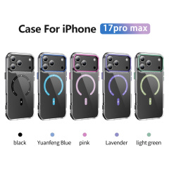 Transparent Wireless Charging  Case Clear Magnetic Cover Anti-yellowing Shockproof  Case TPU and Acrylic Case for IP17 PRO MAX