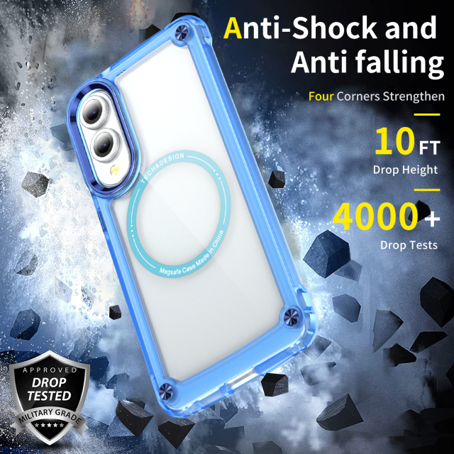 Luxury Transparent Magnetic Case High Quality Fingerprint-proof Anti-yellowing Shockproof  Case TPU + Acrylic Case for S25 Edge