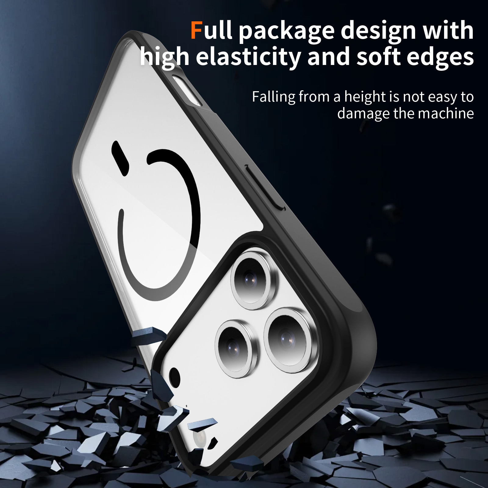 Strong Magnetic Case Transparent Fingerprint-proof Cover Anti-yellowing Shockproof  Case  TPU and  Acrylic Case for IP17 Pro Max