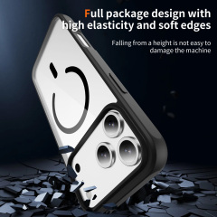 Strong Magnetic Case Transparent Fingerprint-proof Cover Anti-yellowing Shockproof  Case  TPU and  Acrylic Case for IP17 Pro Max