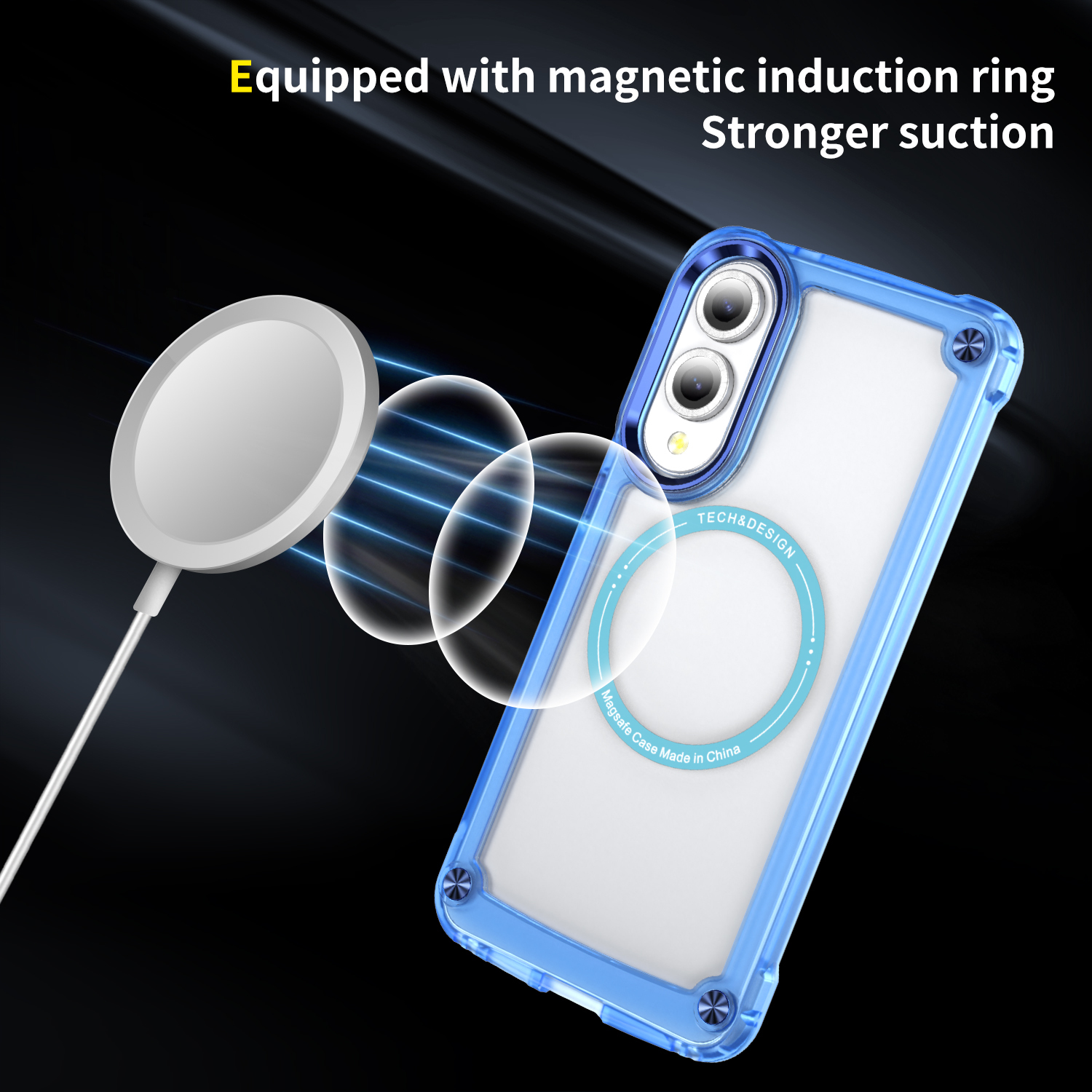 Luxury Transparent Magnetic Case High Quality Fingerprint-proof Anti-yellowing Shockproof  Case TPU + Acrylic Case for S25 Edge