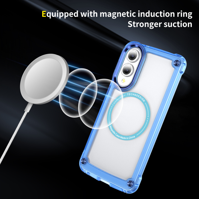 Luxury Transparent Magnetic Case High Quality Fingerprint-proof Anti-yellowing Shockproof  Case TPU + Acrylic Case for S25 Edge