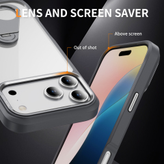 Transparent Case with Triangle Bracket High Quality Anti-yellowing Shockproof  Clear  Case TPU Adn Acrylic Case for IP17 PRO MAX