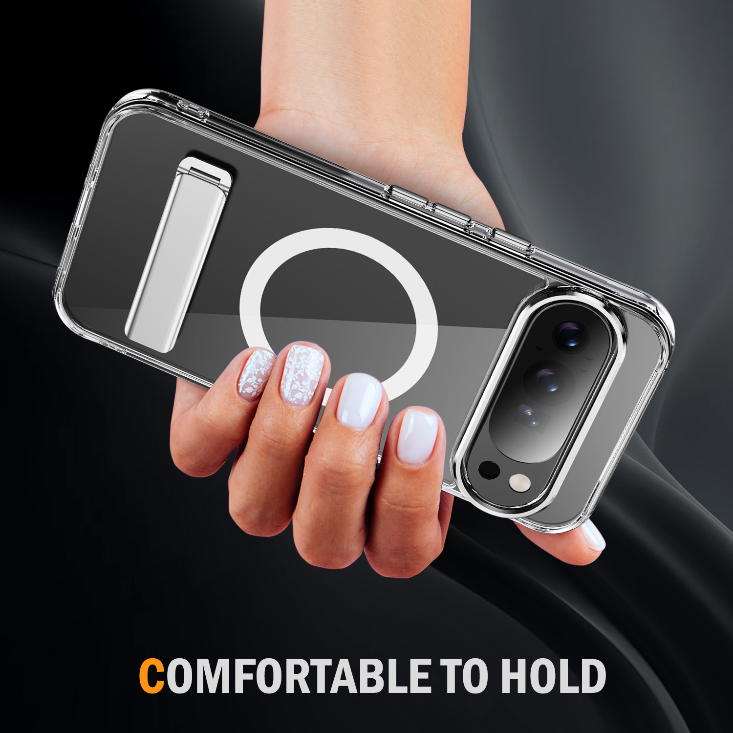 Strong Magnetic Case with Bracket Transparent Cover Anti-yellowing Shockproof  Case  TPU and  Acrylic Case for Pixel 10 Pro XL