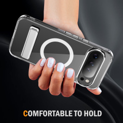 Strong Magnetic Case with Bracket Transparent Cover Anti-yellowing Shockproof  Case  TPU and  Acrylic Case for Pixel 10 Pro XL