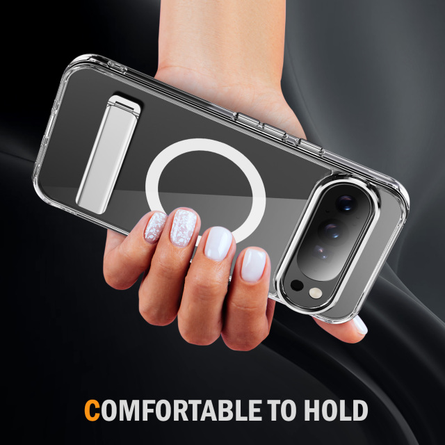 Strong Magnetic Case with Bracket Transparent Cover Anti-yellowing Shockproof  Case  TPU and  Acrylic Case for Pixel 10 Pro XL