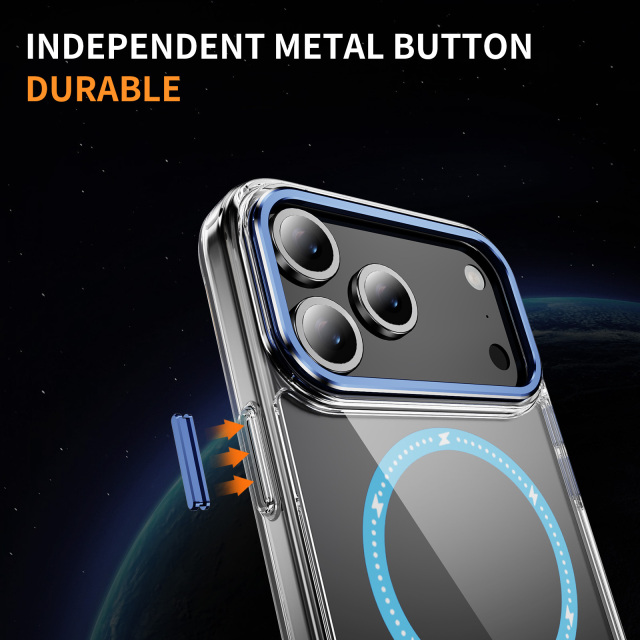 Transparent Wireless Charging  Case Clear Magnetic Cover Anti-yellowing Shockproof  Case TPU and Acrylic Case for IP17 PRO MAX
