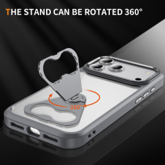 Transparent Case with Triangle Bracket High Quality Anti-yellowing Shockproof  Clear  Case TPU Adn Acrylic Case for IP17 PRO MAX