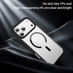 Strong Magnetic Case Transparent Fingerprint-proof Cover Anti-yellowing Shockproof  Case  TPU and  Acrylic Case for IP17 Pro Max