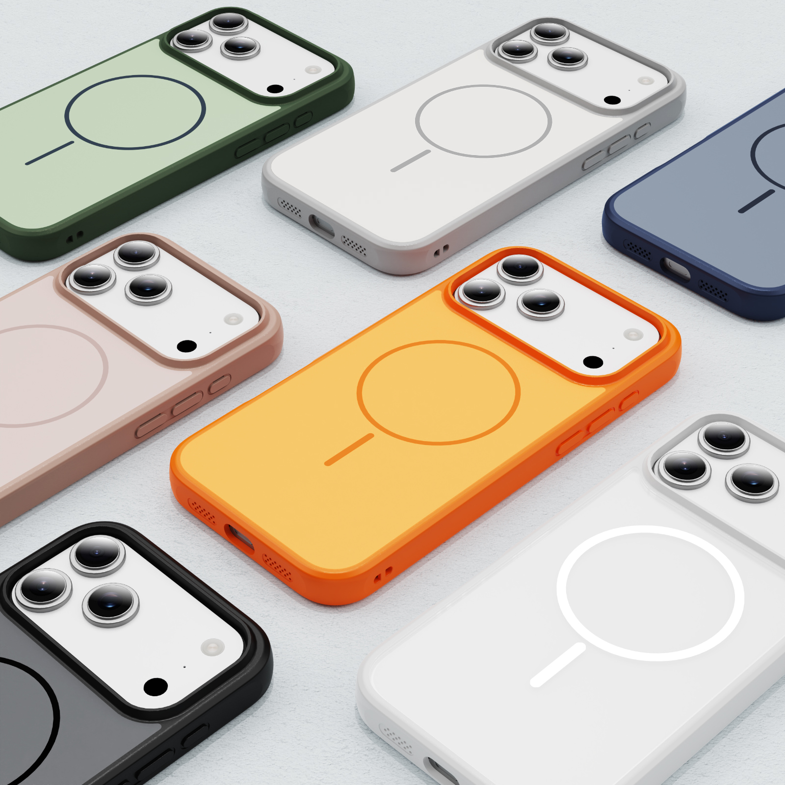 Eyeship Hot Selling Original Two-color Magnetic Phone case for IP 17 IP 17 air IP 17 Pro  IP 17 Promax Cover Orange