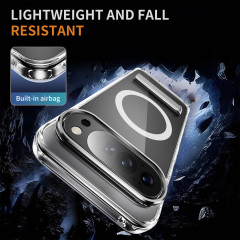 Strong Magnetic Case with Bracket Transparent Cover Anti-yellowing Shockproof  Case  TPU and  Acrylic Case for Pixel 10 Pro XL