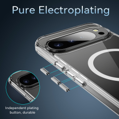 Strong Magnetic Clear Case High Quality Transparent Cover Anti-yellowing Shockproof  Case  TPU and PC Case for Pixel 10 Pro XL