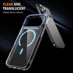 Transparent Wireless Charging  Case Clear Magnetic Cover Anti-yellowing Shockproof  Case TPU and Acrylic Case for IP17 PRO MAX