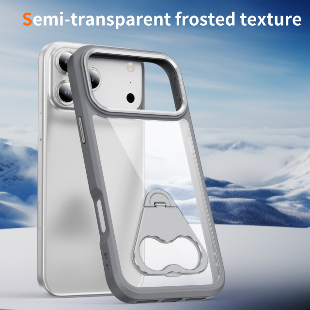 Transparent Case with Triangle Bracket High Quality Anti-yellowing Shockproof  Clear  Case TPU Adn Acrylic Case for IP17 PRO MAX