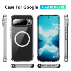 Strong Magnetic Clear Case High Quality Transparent Cover Anti-yellowing Shockproof  Case  TPU and PC Case for Pixel 10 Pro XL