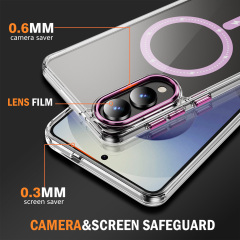 Clear Case with Wireless Charging Transparent Magnetic Cover Anti-yellowing Shockproof  Case TPU and Acrylic Case for S25 Edge