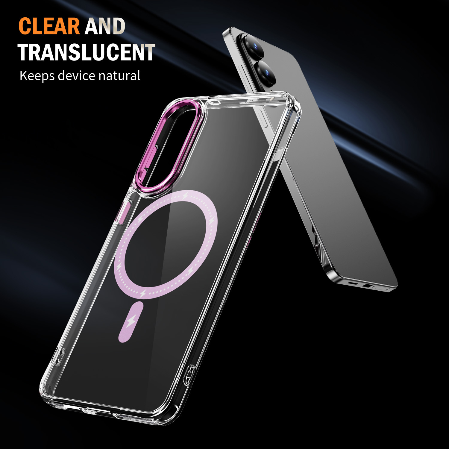 Clear Case with Wireless Charging Transparent Magnetic Cover Anti-yellowing Shockproof  Case TPU and Acrylic Case for S25 Edge