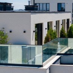 Aluminum Base Channel Glass Railing