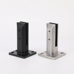 Black Matte Stainless Steel Glass Spigot Balustrade with Leveling