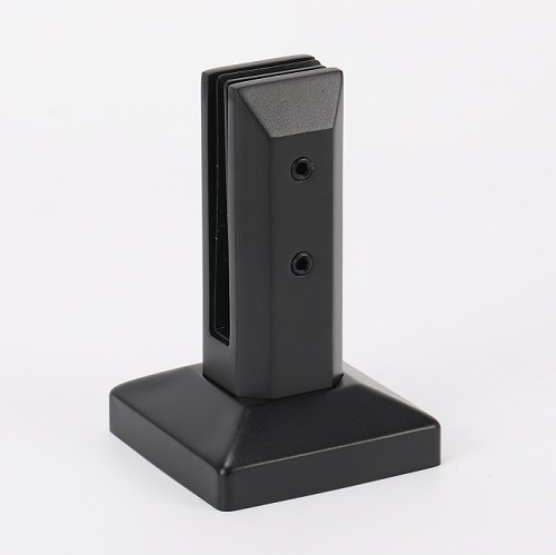 Black Matte Stainless Steel Glass Spigot Balustrade with Leveling
