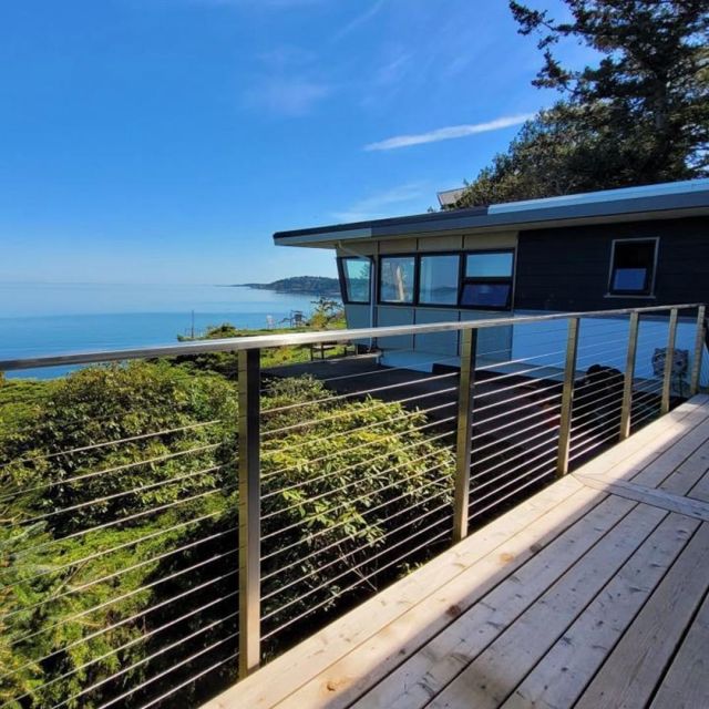 Square Stainless Steel Deck Mount Cable Railing Baluster Post