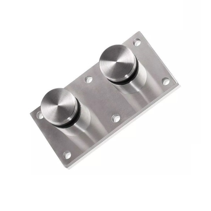 SS316 2" Glass Rail Standoff Fitting with Mounting Plate