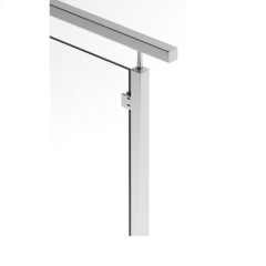 Stainless Steel Glass Railing Systems Square Surface Mount Post