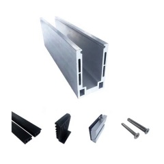 Aluminum U Channel Base Shoe Frameless Glass Railing