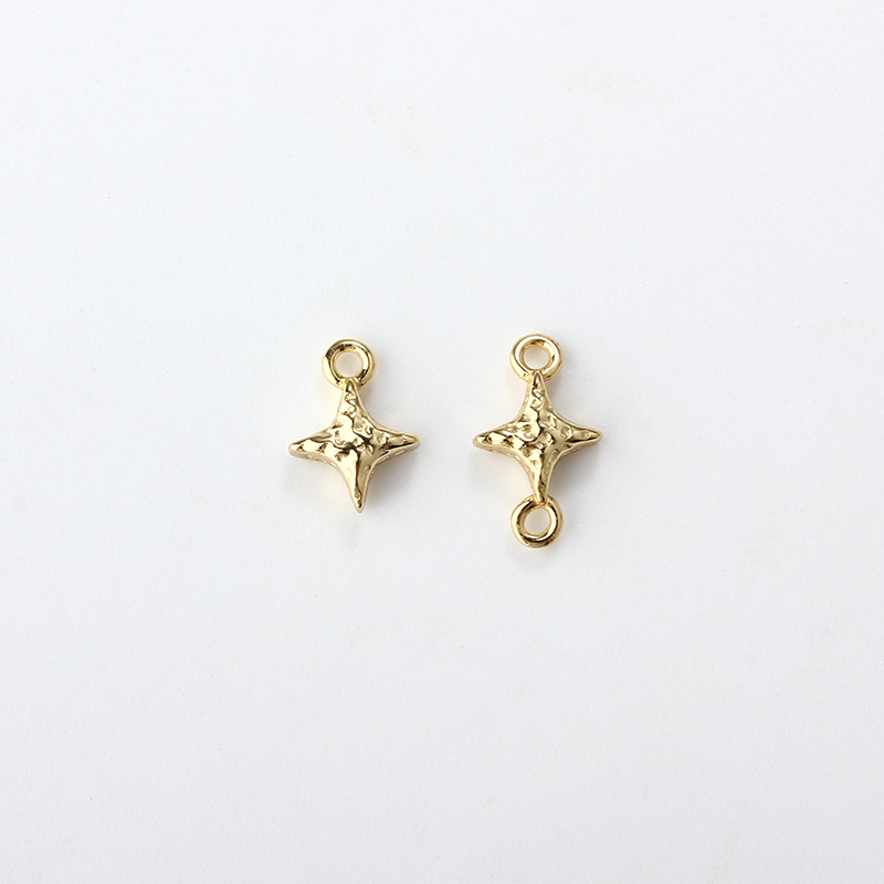 925 sterling hammered star charm