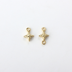 Gold-Tone 925 Silver Hammered Star Charm