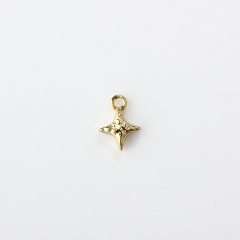 Gold-Tone 925 Silver Hammered Star Charm