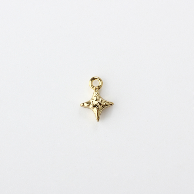 Gold-Tone 925 Silver Hammered Star Charm
