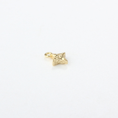 Gold-Tone 925 Silver Hammered Star Charm