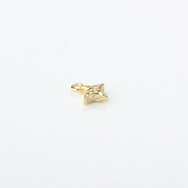 Gold-Tone 925 Silver Hammered Star Charm