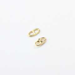 Gold-Tone 925 Sterling Silver Gold Plated Pig Nose Connector