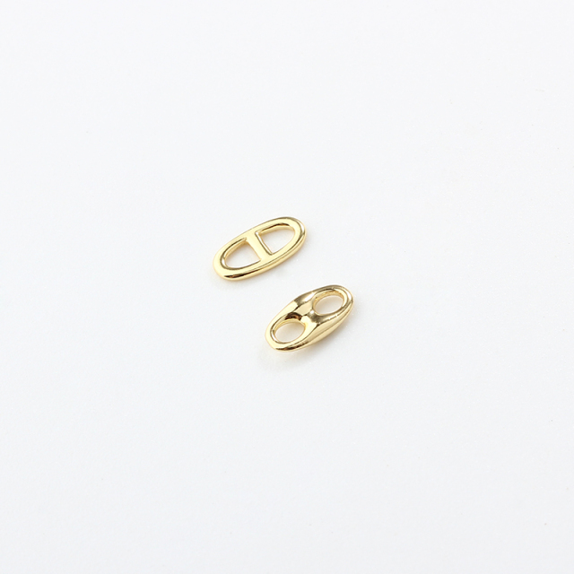 Gold-Tone 925 Sterling Silver Gold Plated Pig Nose Connector