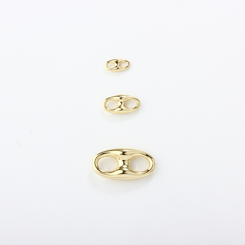 Gold-Tone 925 Sterling Silver Gold Plated Pig Nose Connector