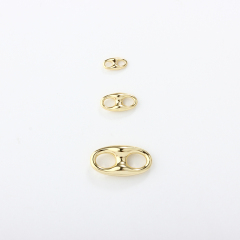Gold-Tone 925 Sterling Silver Gold Plated Pig Nose Connector