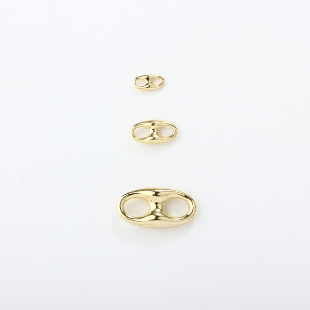 Gold-Tone 925 Sterling Silver Gold Plated Pig Nose Connector