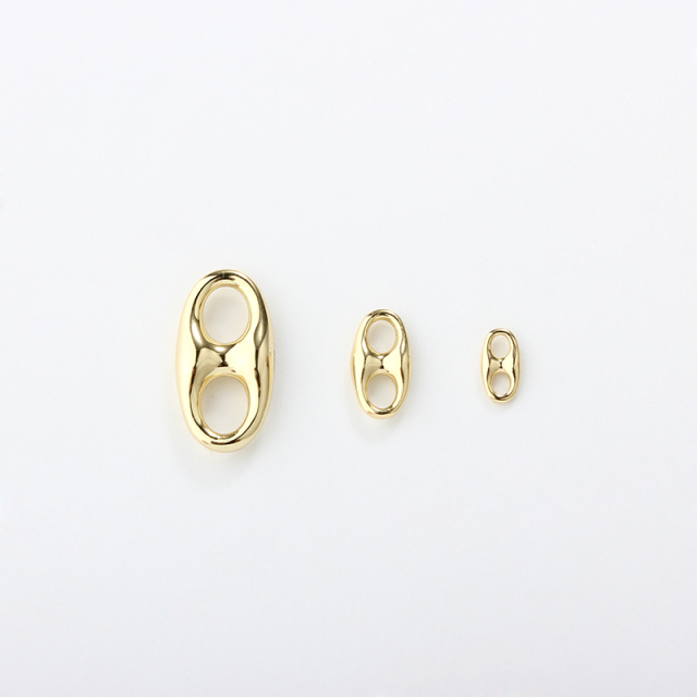 Gold-Tone 925 Sterling Silver Gold Plated Pig Nose Connector