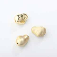Gold-Tone 999 Silver Irregular Large Bead