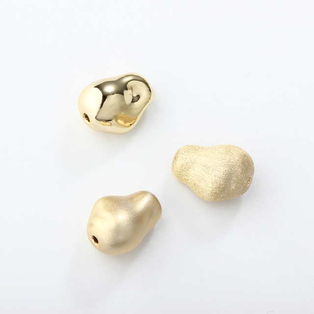 Gold-Tone 999 Silver Irregular Large Bead