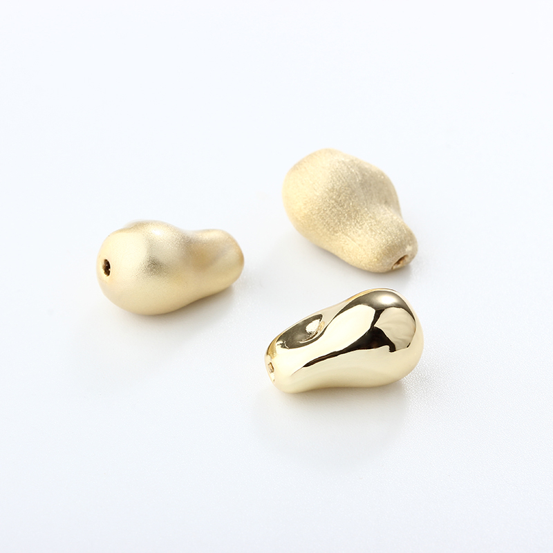Gold-Tone 999 Silver Irregular Large Bead