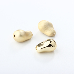 Gold-Tone 999 Silver Irregular Large Bead