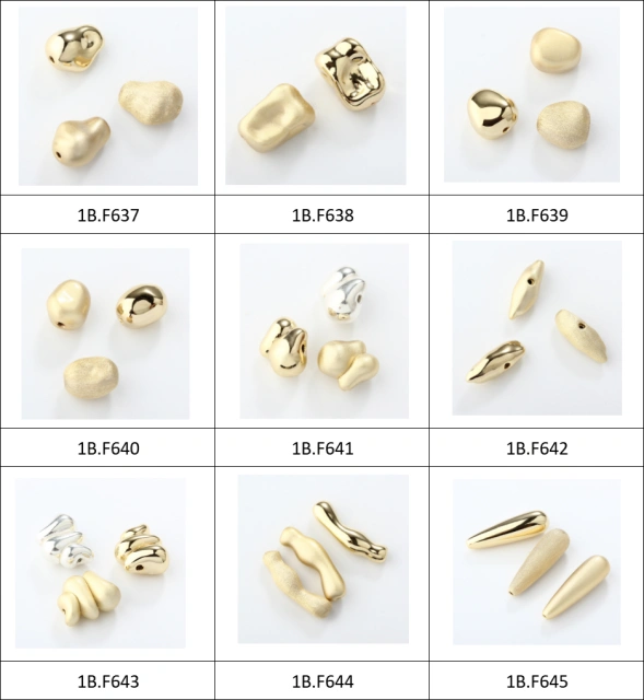 Gold-Tone 999 Silver Irregular Large Bead