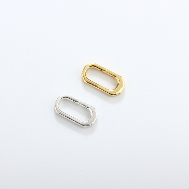 925 Sterling Silver Geometric Carabiner Clasp